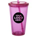 16 oz. Double Wall Acrylic Tumblers with Straws