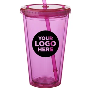 16 oz. Double Wall Acrylic Tumblers with Straws