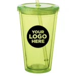 16 oz. Double Wall Acrylic Tumblers with Straws