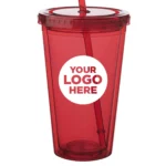 16 oz. Double Wall Acrylic Tumblers with Straws