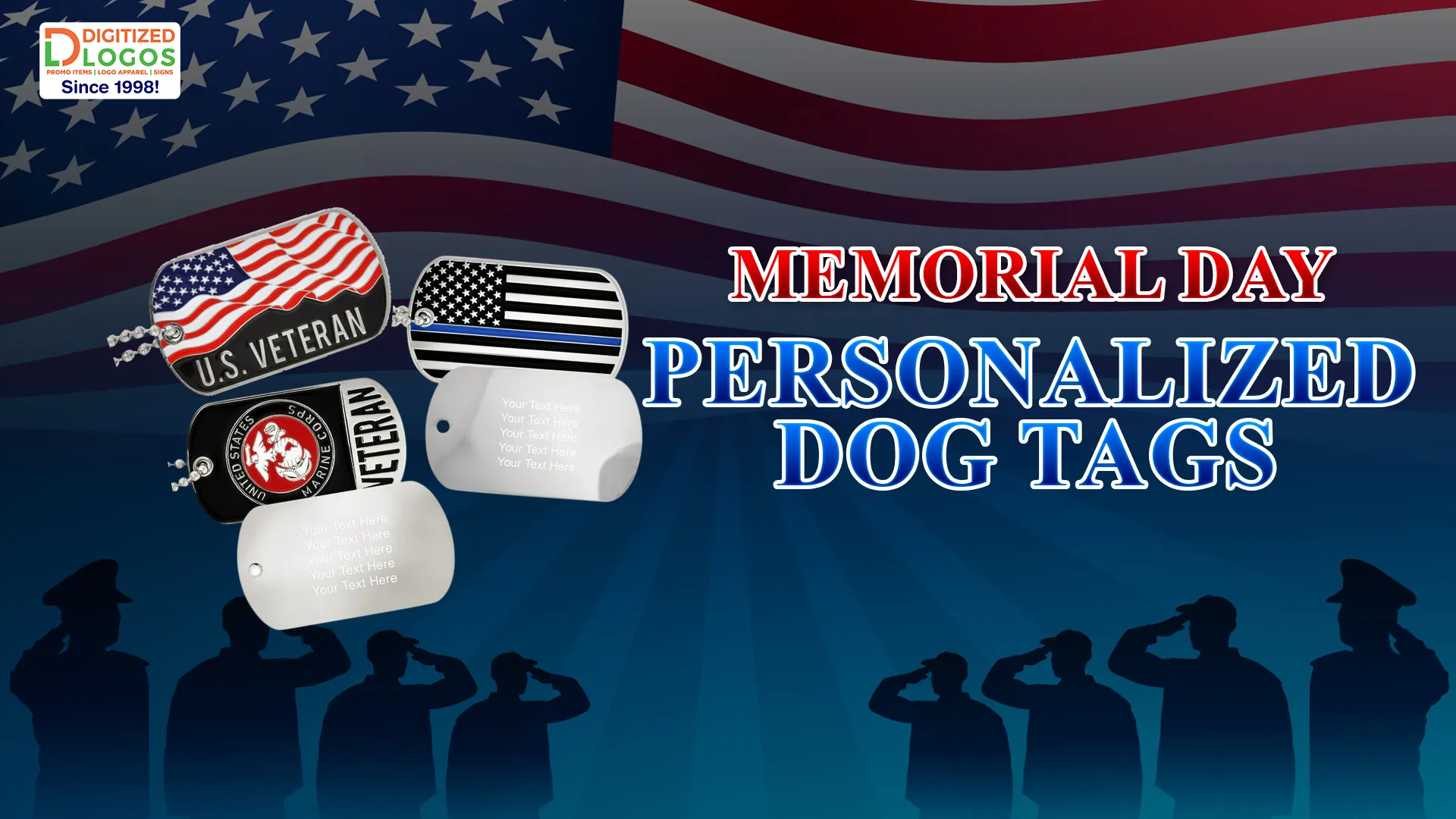 memorial day personalized dog tags​