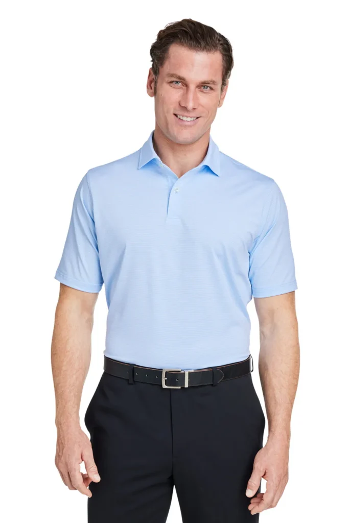 Fairway & Greene Men's USA Made Mini Stripe Tech Polo