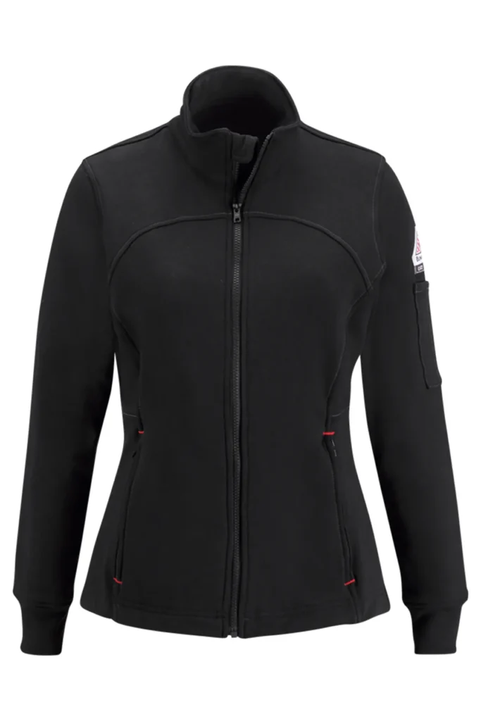 Bulwark Women's Zip Front Fleece Jacket-Cotton/Spandex Blend