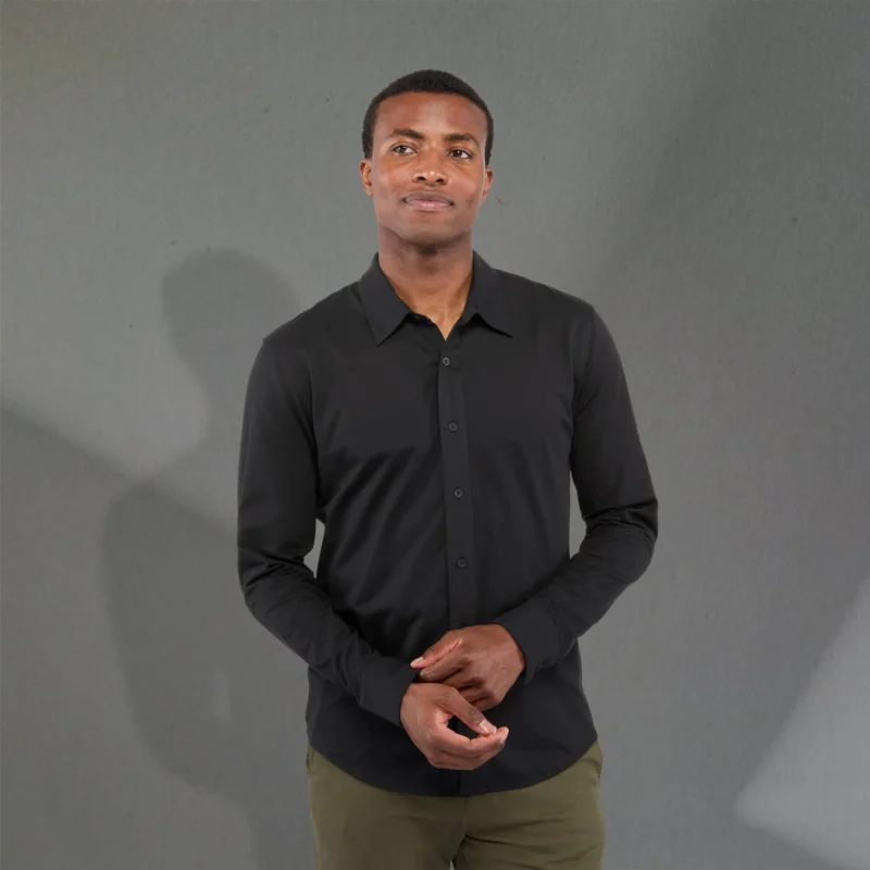 men's tatra eco knit long sleeve button up shirt